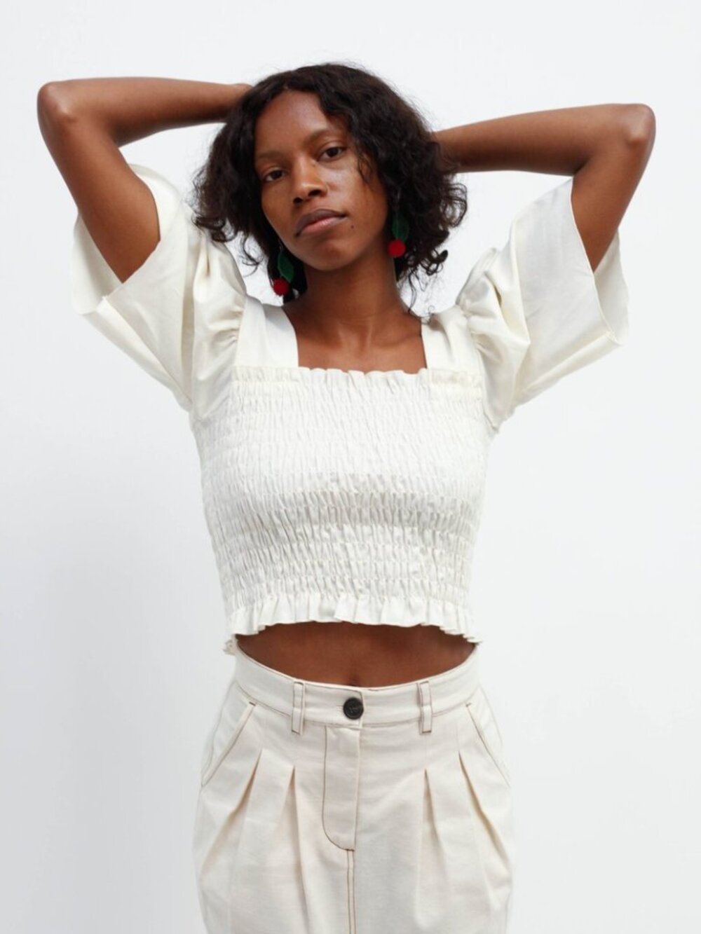 LISA SAYS GAH Toni Top in Ivory/Oat Milk XS women